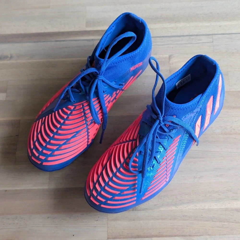 Adidas Predator Edge.3 FG Soccer Cleats Blue Turbo Red Youth Size 5.5 NEW